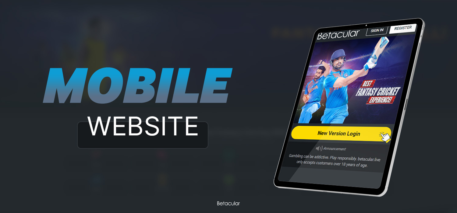 betacular mobile website